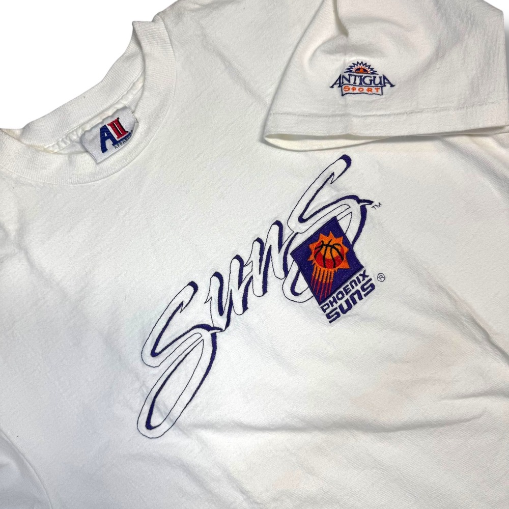 Vintage Phoenix Suns Shirt 90s‎ NBA Logo Tee White Made USA Medium